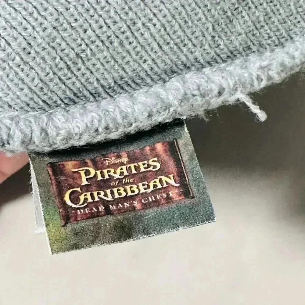 Pirates of the Caribbean Boys Beanie - Disneyland - Gray Skulls Deaf Man's Curse
